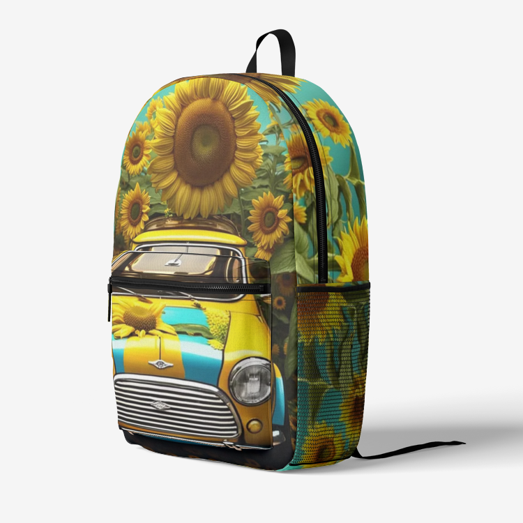 Emerald Blossoms - Sunflower Car Backpack For Hippies