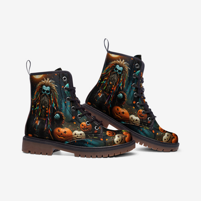 Emerald Blossoms - Dwarf Leather Boots For Hippie Halloween