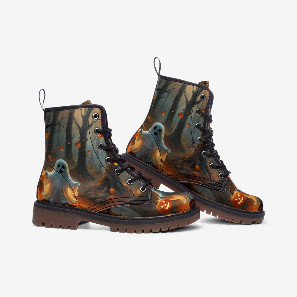 Emerald Blossoms - Vegan Leather Boots For Hippie Halloween