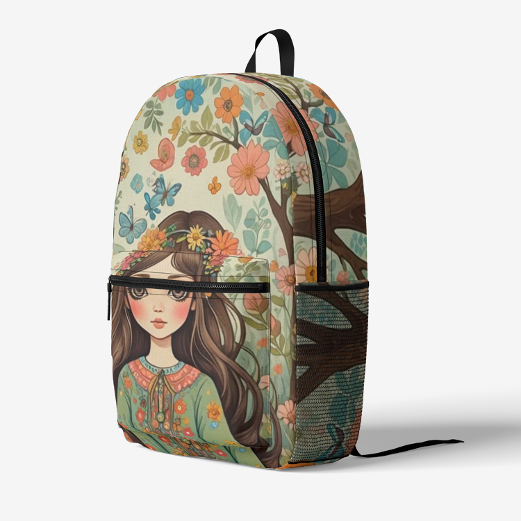 Emerald Blossoms - Flower Kids Backpack For Hippies