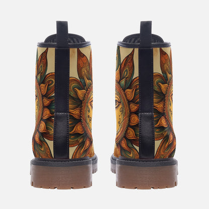 Emerald Blossoms - Bohemian Mandala Vegan Leather Boots