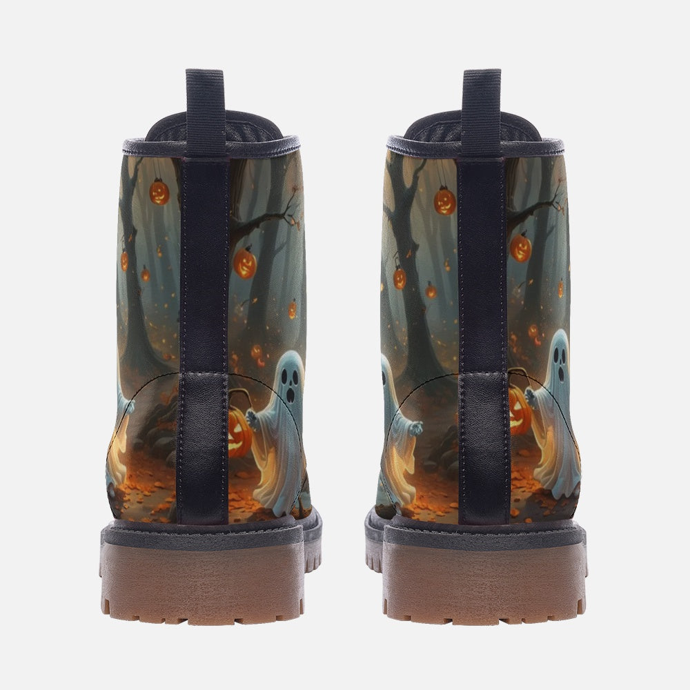 Emerald Blossoms - Vegan Leather Boots For Hippie Halloween