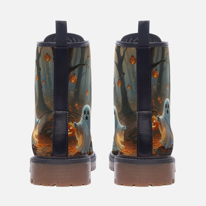 Emerald Blossoms - Vegan Leather Boots For Hippie Halloween