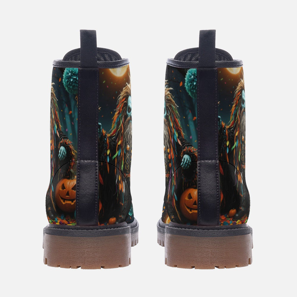 Emerald Blossoms - Dwarf Leather Boots For Hippie Halloween