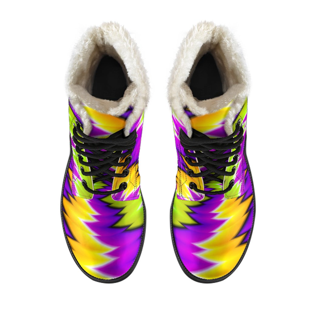 Groovy Vibes Faux Fur Leather Boots for Modern-Day Hippies - 4