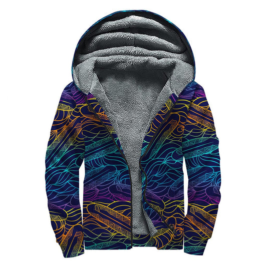 Wave of Peace: Sherpa Lined Zip Up Hoodie for the Free-Spirited Hippie - 1