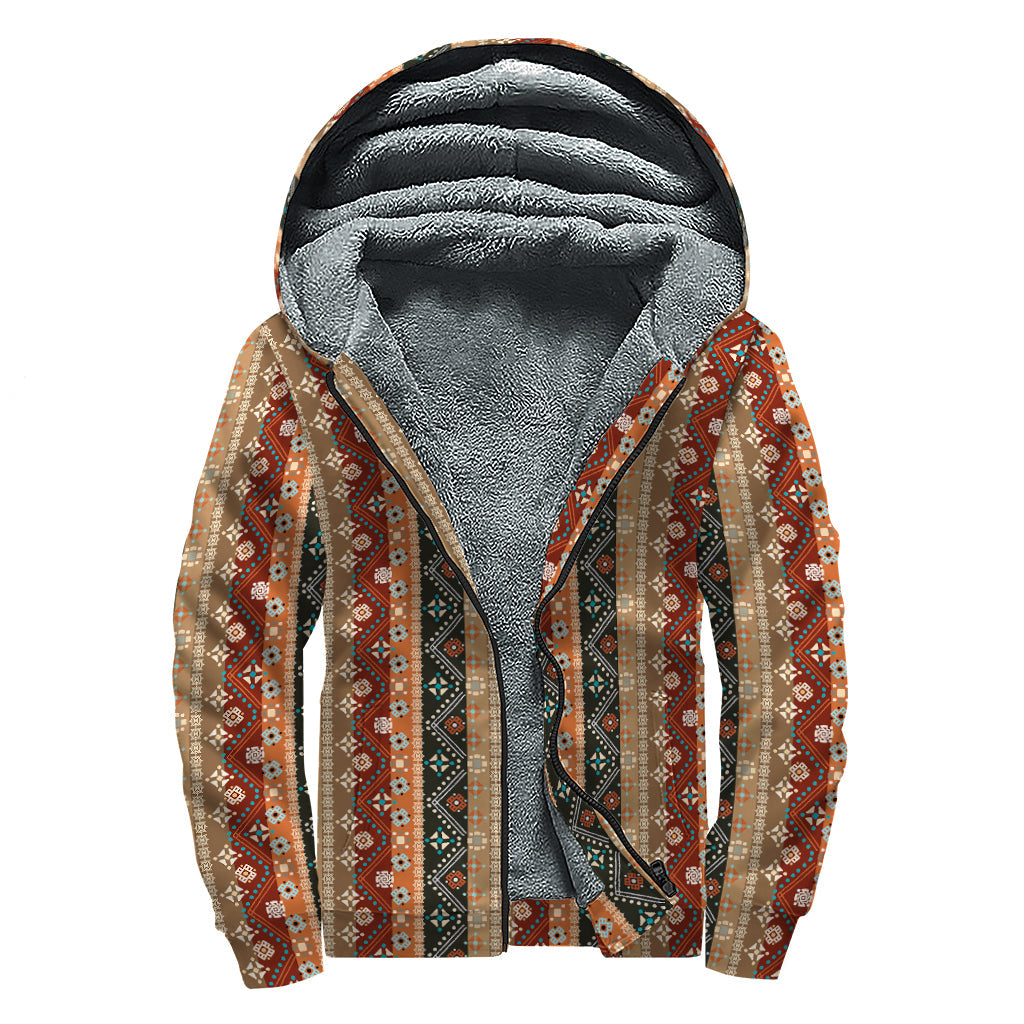 Boho Chic: Sherpa Lined Zip Up Hoodie for Hippies - 1