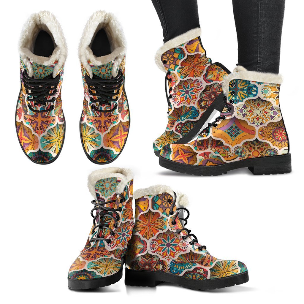 Step Out in Style: Bohemian Faux Fur Leather Boots for Modern Hippies - 2