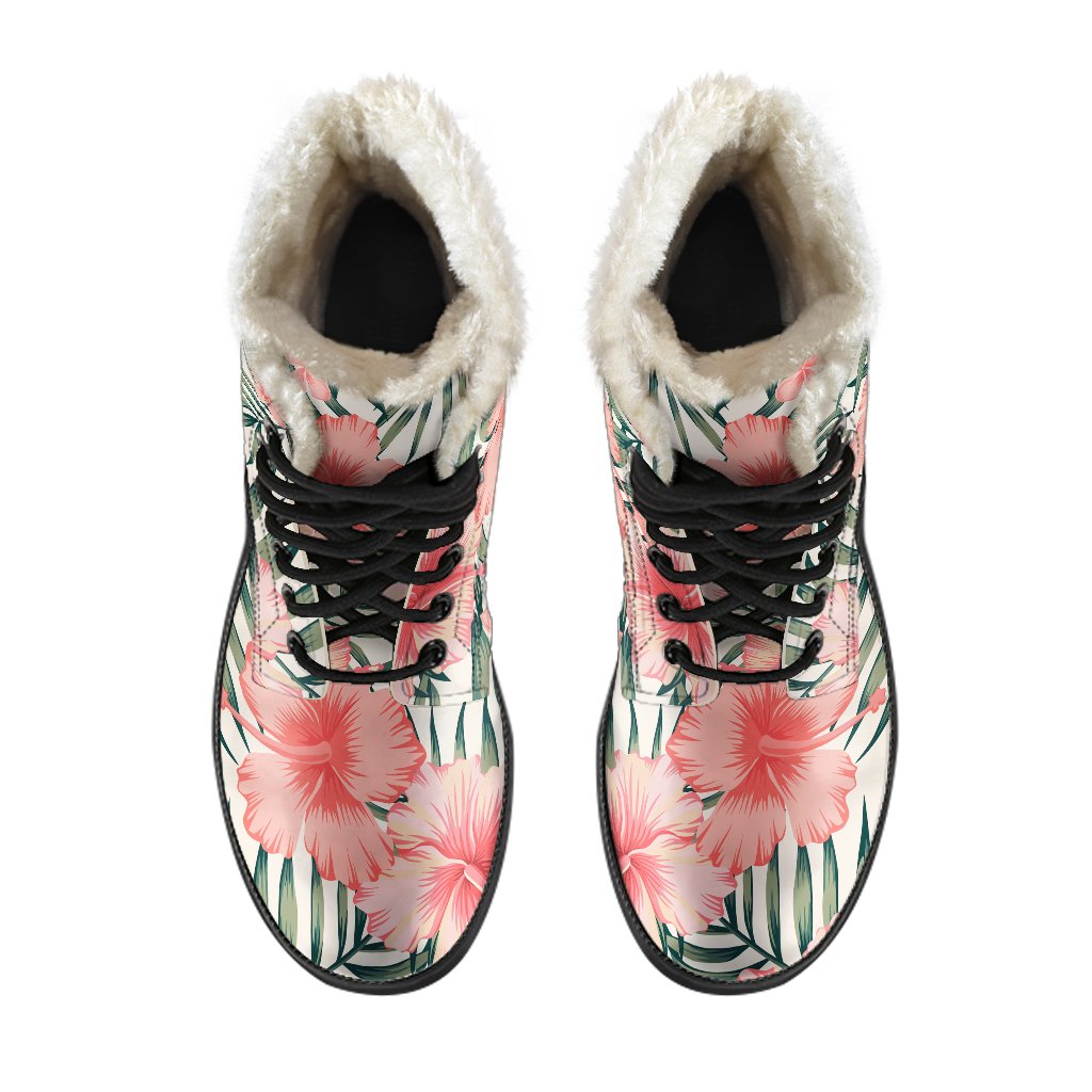 Tropical Vibe Faux Fur Leather Boots for Groovy Hippies - 4