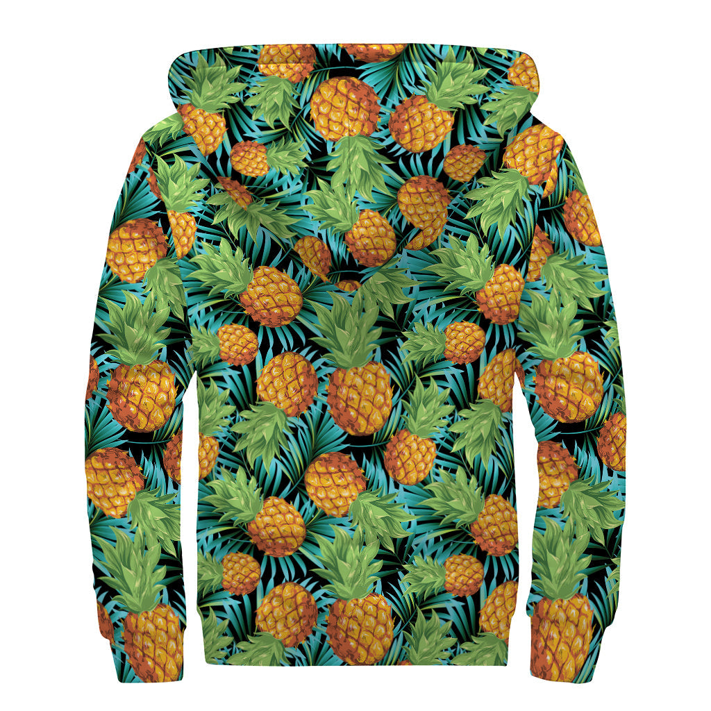 Groovy Pineapple Paradise: Sherpa Lined Zip Up Hoodie for Free-Spirited Hippies - 2