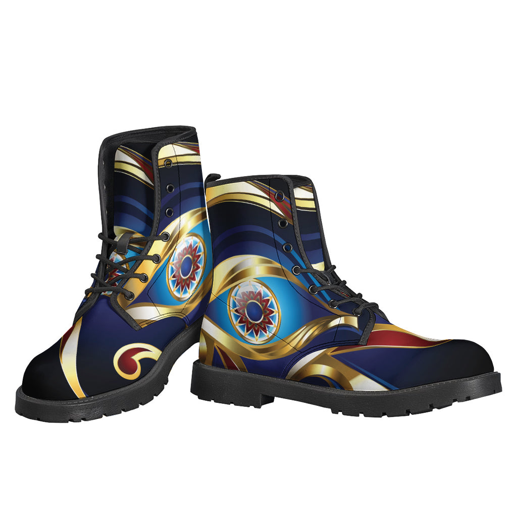 Eye of Horus Amulet Leather Lightweight Boots: Embrace Your Inner Hippie Style - 3