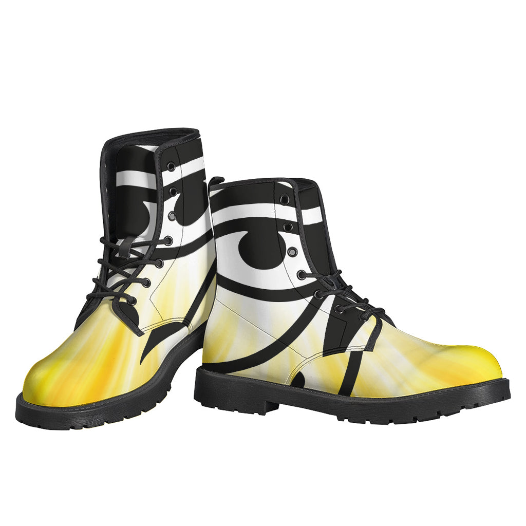 Eye of Horus Symbol Leather Boots for the Free-Spirited Hippies - 3