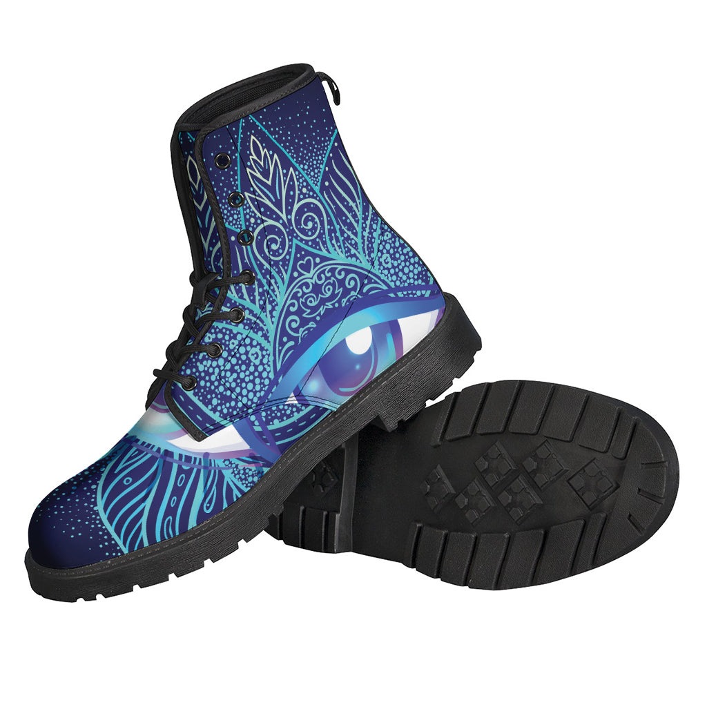 Eye of Providence Flower Print Leather Boots: For the Modern Hippie - 2