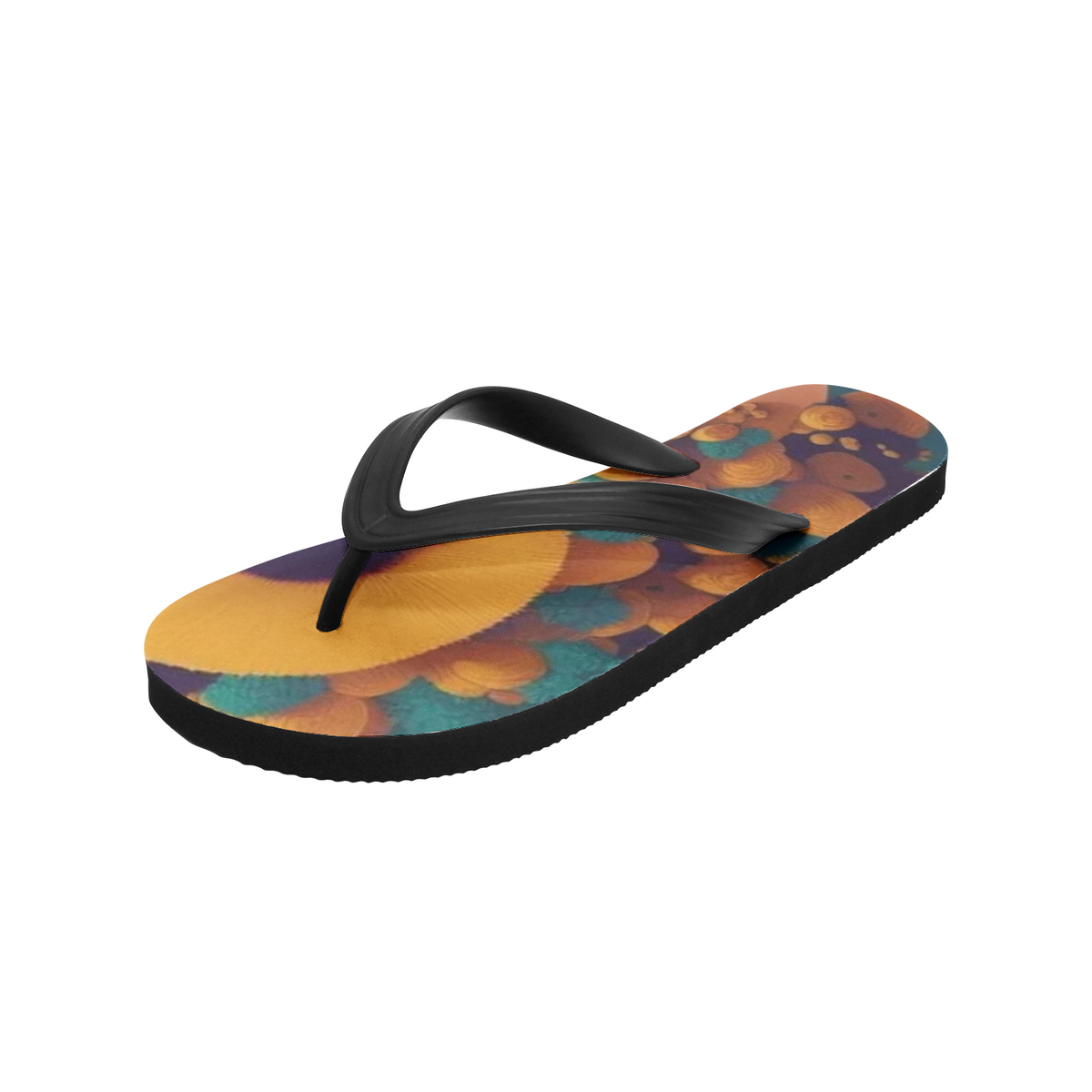 Emerald Blossoms - Mystery Girl Print on Unisex Flip Flops for Hippies