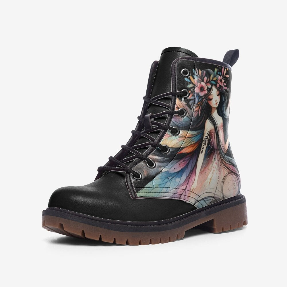 Pattern Print Fairy Men Women Leather Boots main image 1
