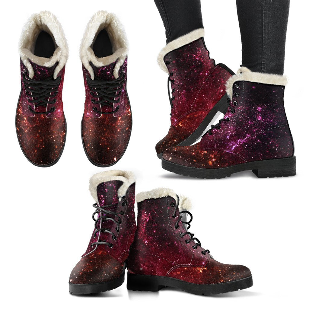 Groovy Galaxy Faux Fur Leather Boots for the Cosmic Hippie Soul - 2