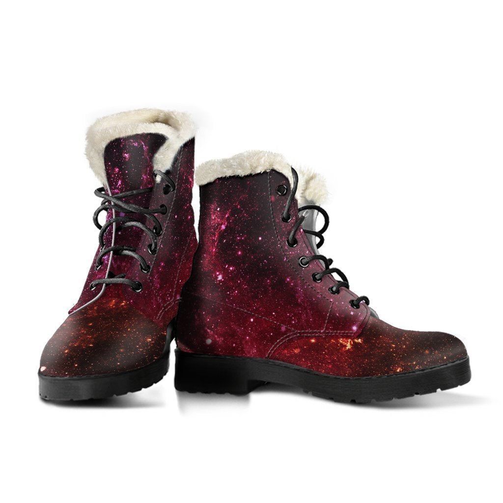 Groovy Galaxy Faux Fur Leather Boots for the Cosmic Hippie Soul - 3