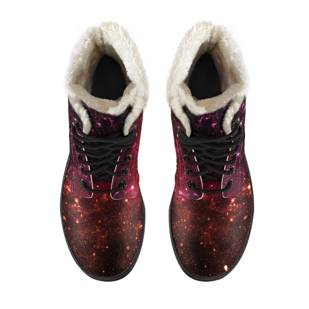 Groovy Galaxy Faux Fur Leather Boots for the Cosmic Hippie Soul - 4