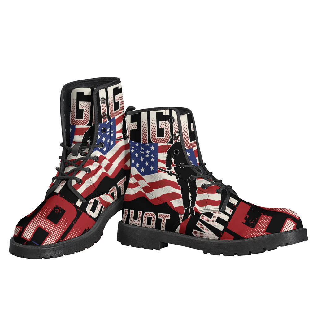 Groovy Firefighter: Hippie Inspired Leather Lightweight Boots - 3