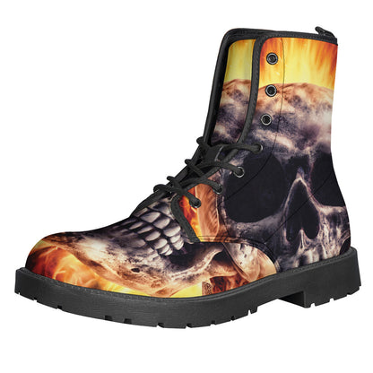 Peace, Love, and Flaming Skulls: Stylish Lightweight Leather Boots for Hippies - 1