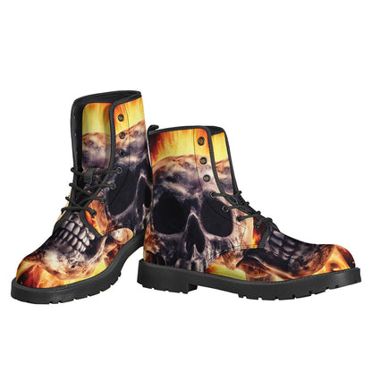 Peace, Love, and Flaming Skulls: Stylish Lightweight Leather Boots for Hippies - 3