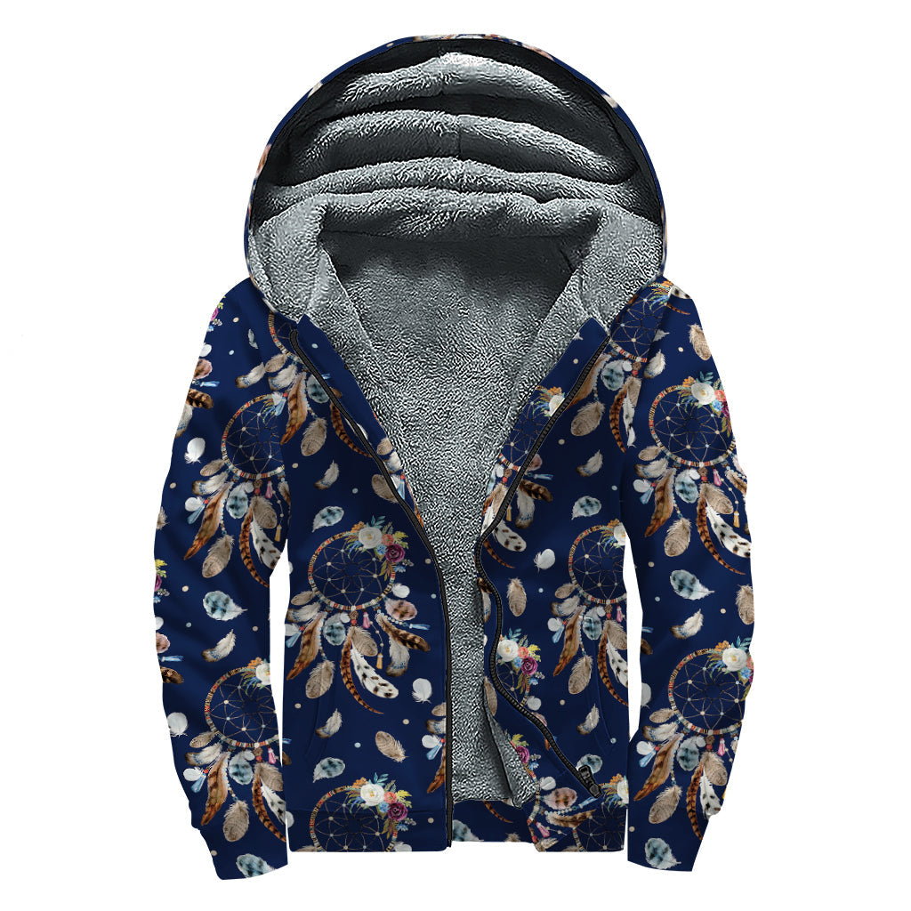 Floral Dream Catcher Sherpa Lined Hoodie: Embracing the Hippie Style - 1