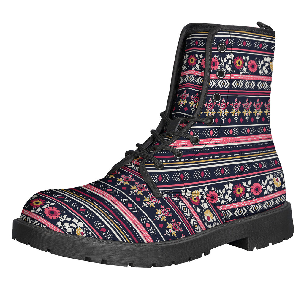 Step Out in Style: Fashionable Floral Leather Lightweight Boots for Hippies - 1