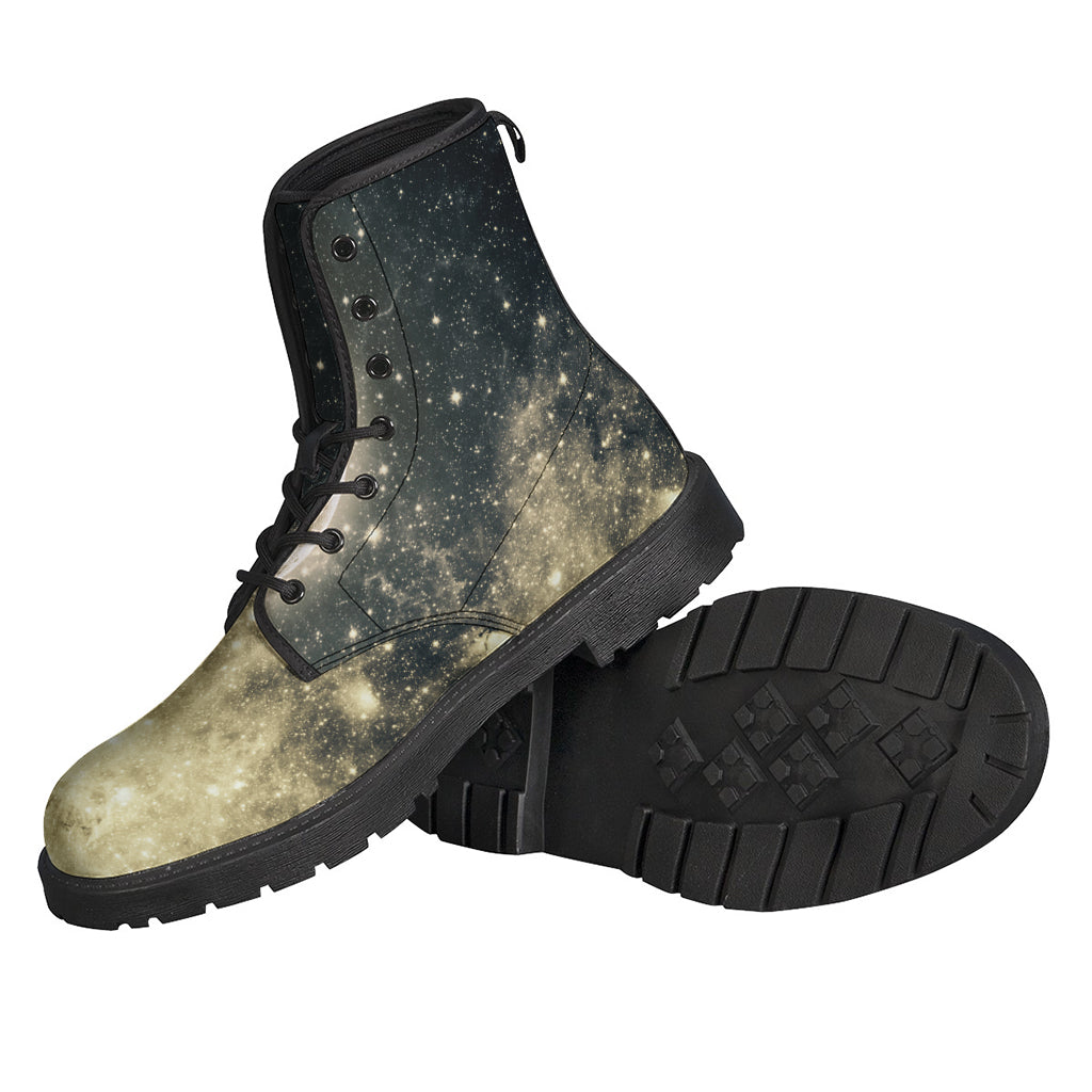 Full Moon and Night Stars Leather Boots for Free-Spirited Hippies - 2