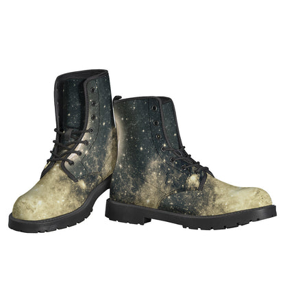 Full Moon and Night Stars Leather Boots for Free-Spirited Hippies - 3