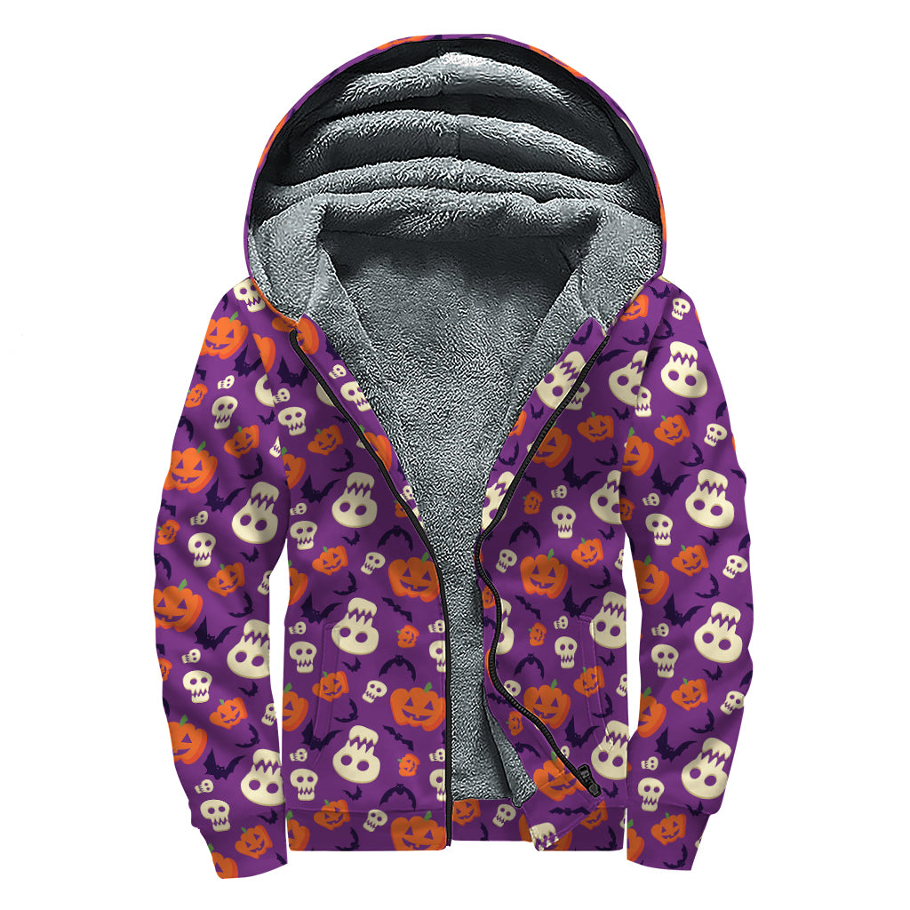 Boho Chic Pumpkin Patch Sherpa Hoodie for Hippie Souls - 1