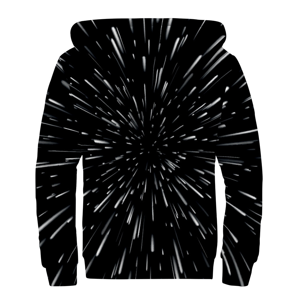 Galaxy Hyperspace Print Sherpa Lined Zip Up Hoodie: Cozy Style for Modern Hippies - 2