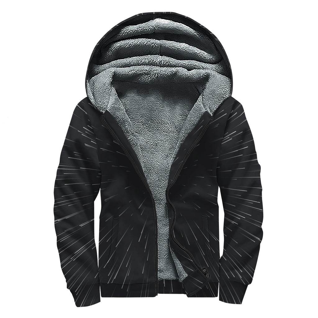 Galaxy Lightspeed Print Sherpa Lined Zip Up Hoodie for the Funky Hippie in You - 1