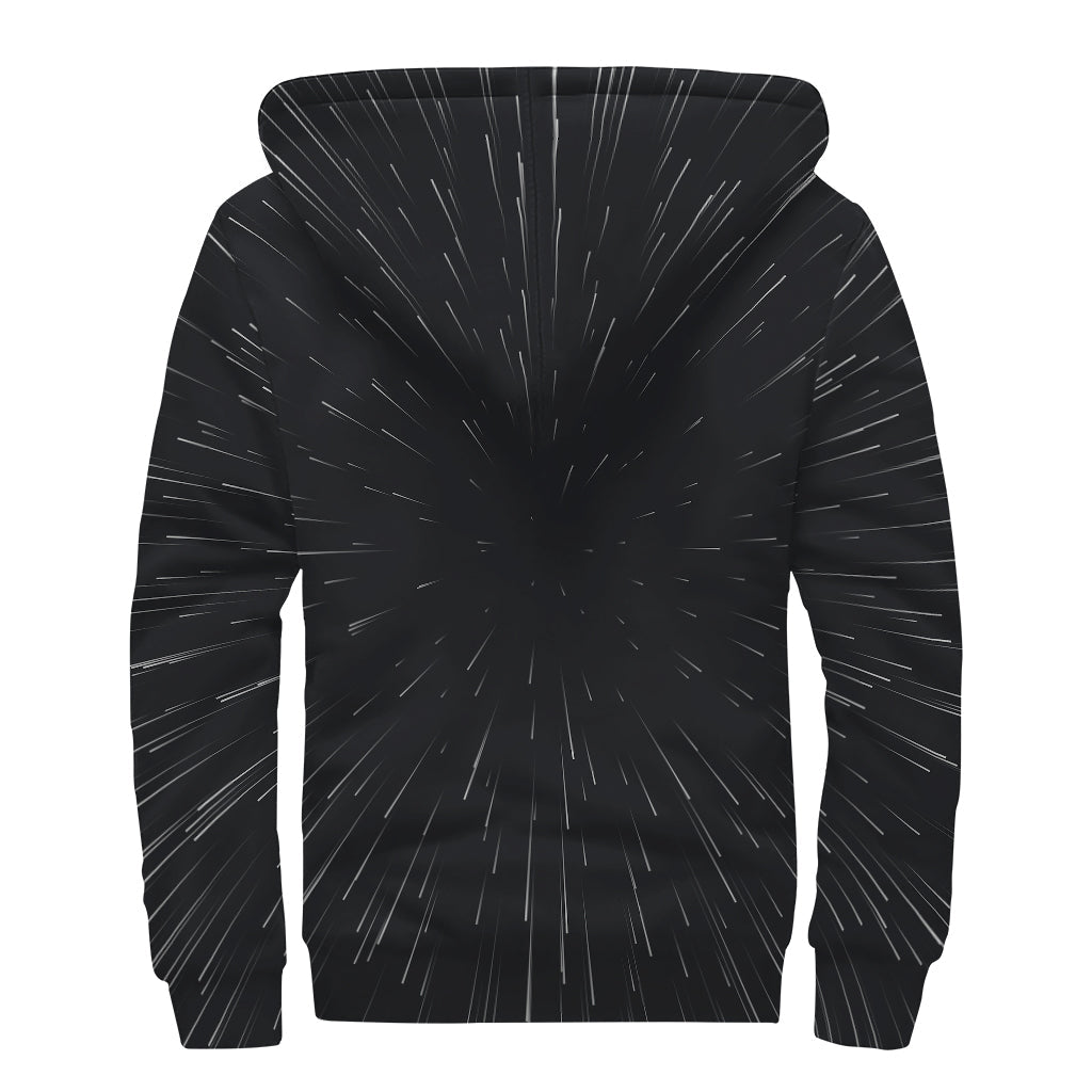 Galaxy Lightspeed Print Sherpa Lined Zip Up Hoodie for the Funky Hippie in You - 2