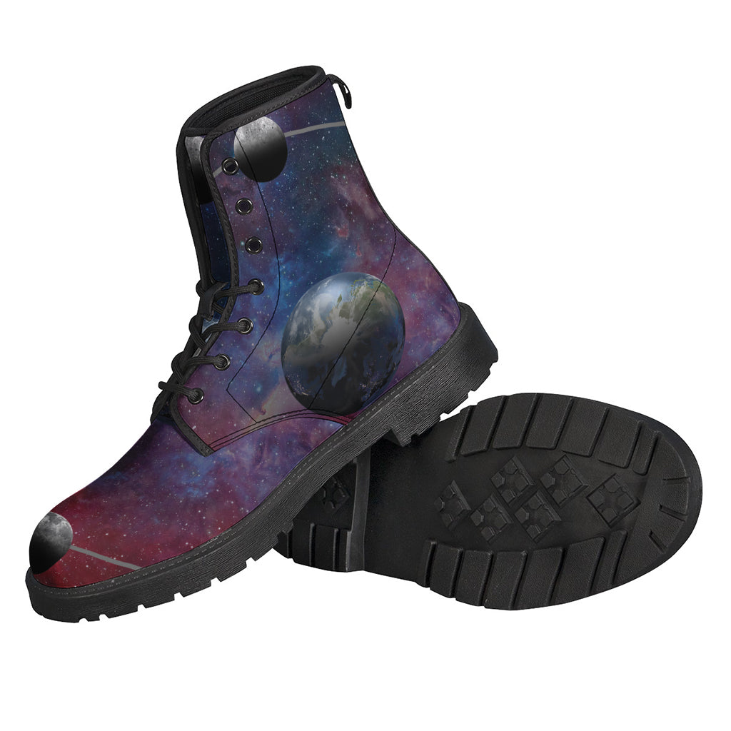 Galactic Lunar Phase Leather Lightweight Boots for Groovy Hippies - 2