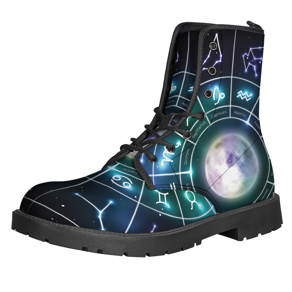 Zodiac Wheel Leather Boots for the Free-Spirited Hippie - 1