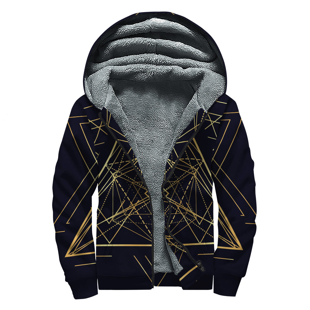 Pyramid Peace: Sherpa Lined Hoodie for Hippies - 1