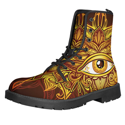 Golden Eye Leather Hippie Boots: Lightweight and Stylish - 1