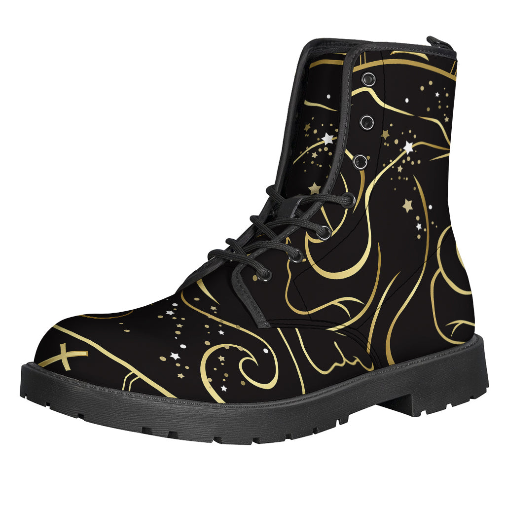 Step Into the Groove with These Gemini Print Leather Hippie Boots - 1