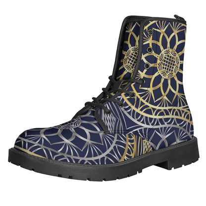 Yin Yang Flower Power: Stylish Leather Lightweight Boots for Hippies - 1