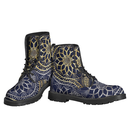 Yin Yang Flower Power: Stylish Leather Lightweight Boots for Hippies - 3