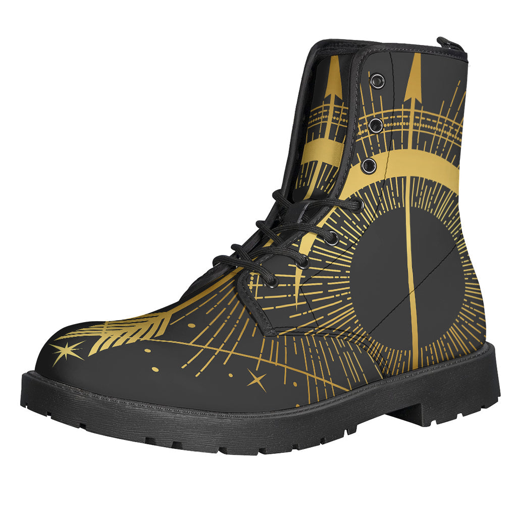 Sagittarius Soul: Embrace Your Inner Hippie with Gold Leather Lightweight Boots - 1