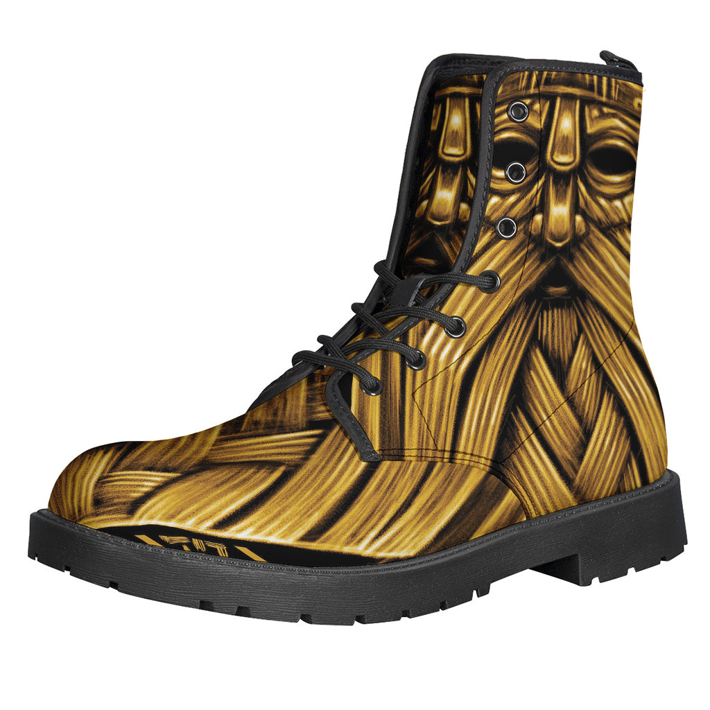 Odin's Gold Leather Boots: Embrace Your Inner Hippie Warrior - 1