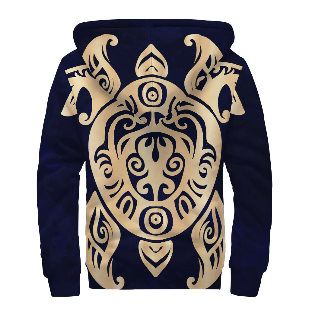 Golden Tribal Sea Turtle Sherpa Hoodie: Embrace Your Inner Hippie - 2