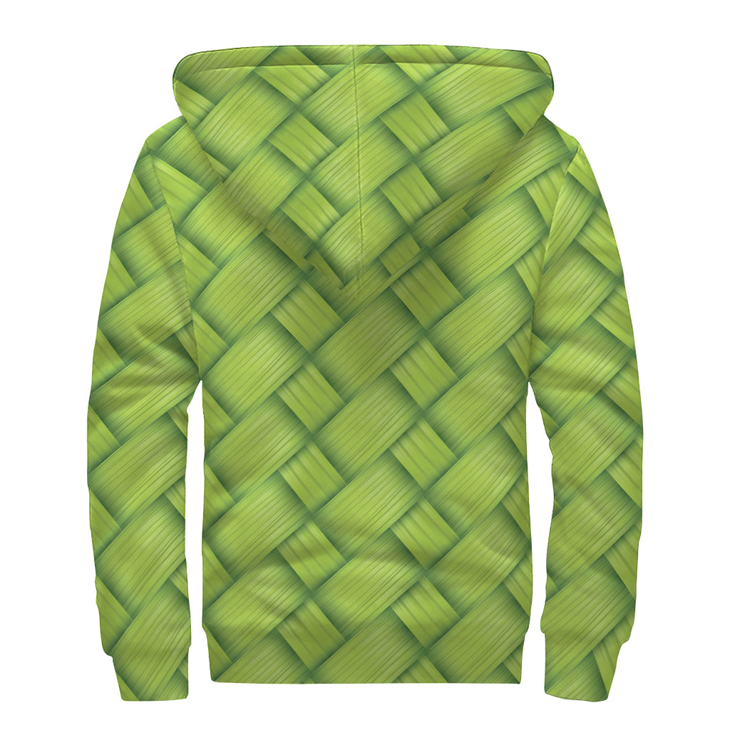 Green Bamboo Dream: The Ultimate Hippie Sherpa Lined Zip Up Hoodie - 2