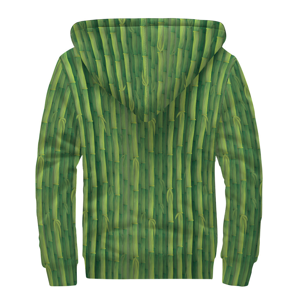 Green Bamboo Bliss: Sherpa Lined Zip Up Hoodie for the Free-Spirited Hippie - 2