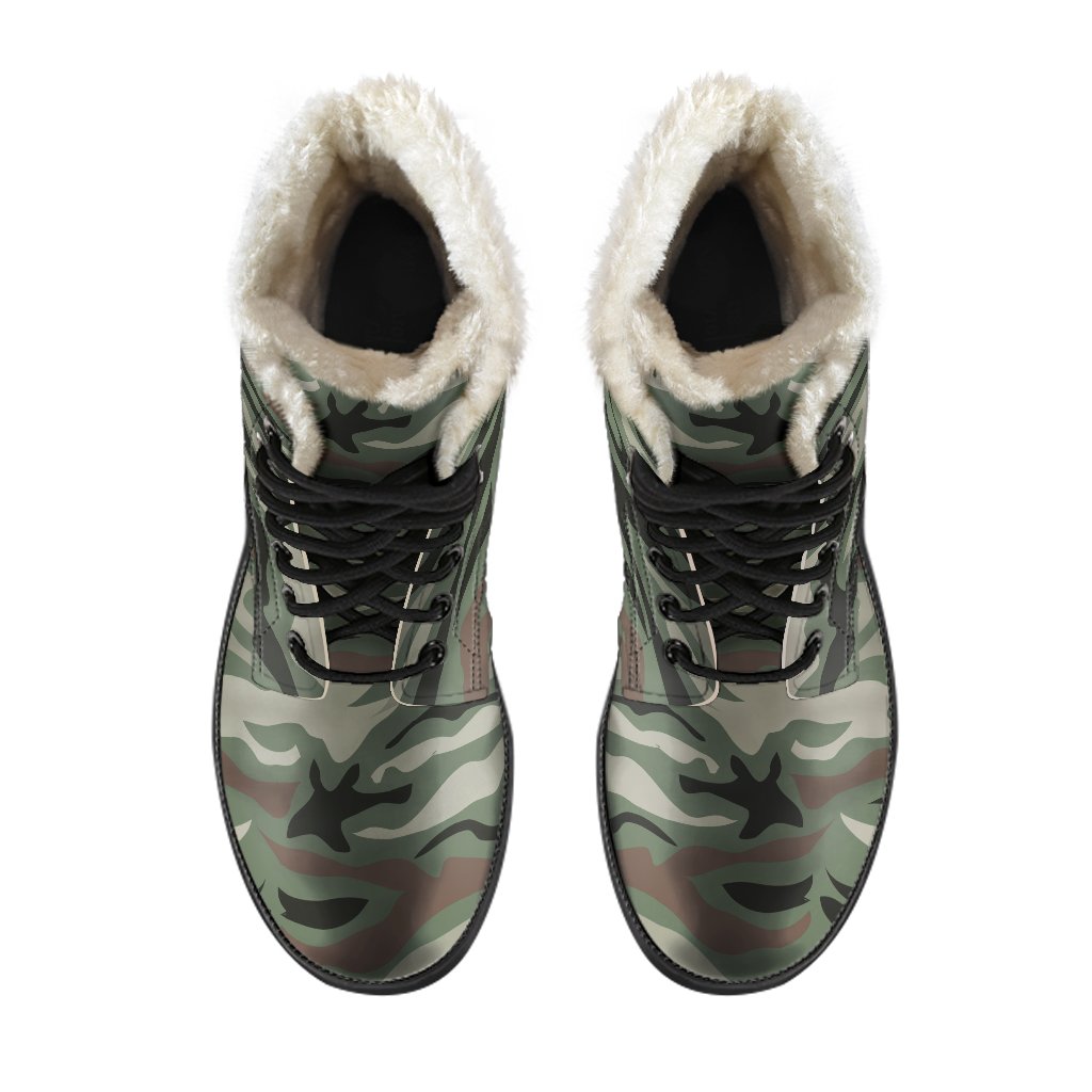 Wild and Free: Camo Zebra Faux Fur Leather Hippie Boots - 4