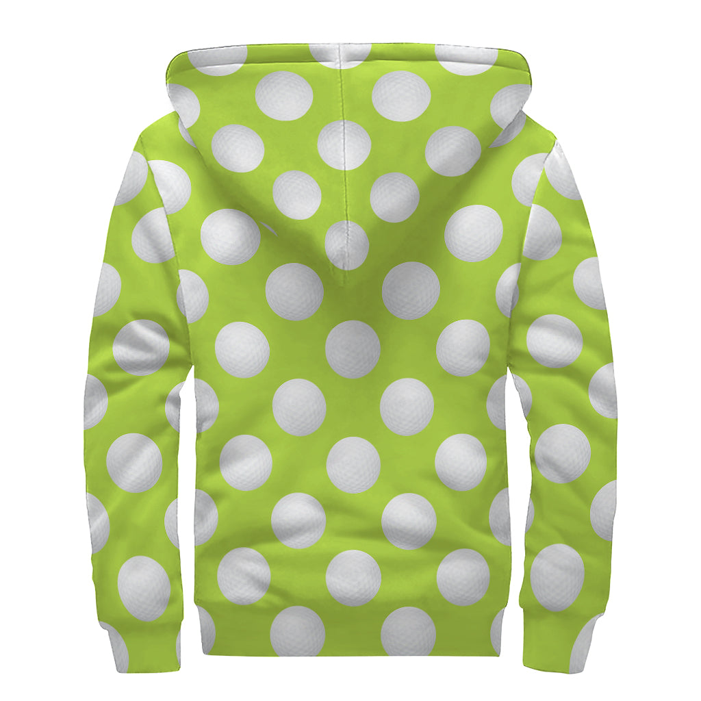 Green Golf Ball Pattern Sherpa Lined Hoodie for the Hippie Soul - 2