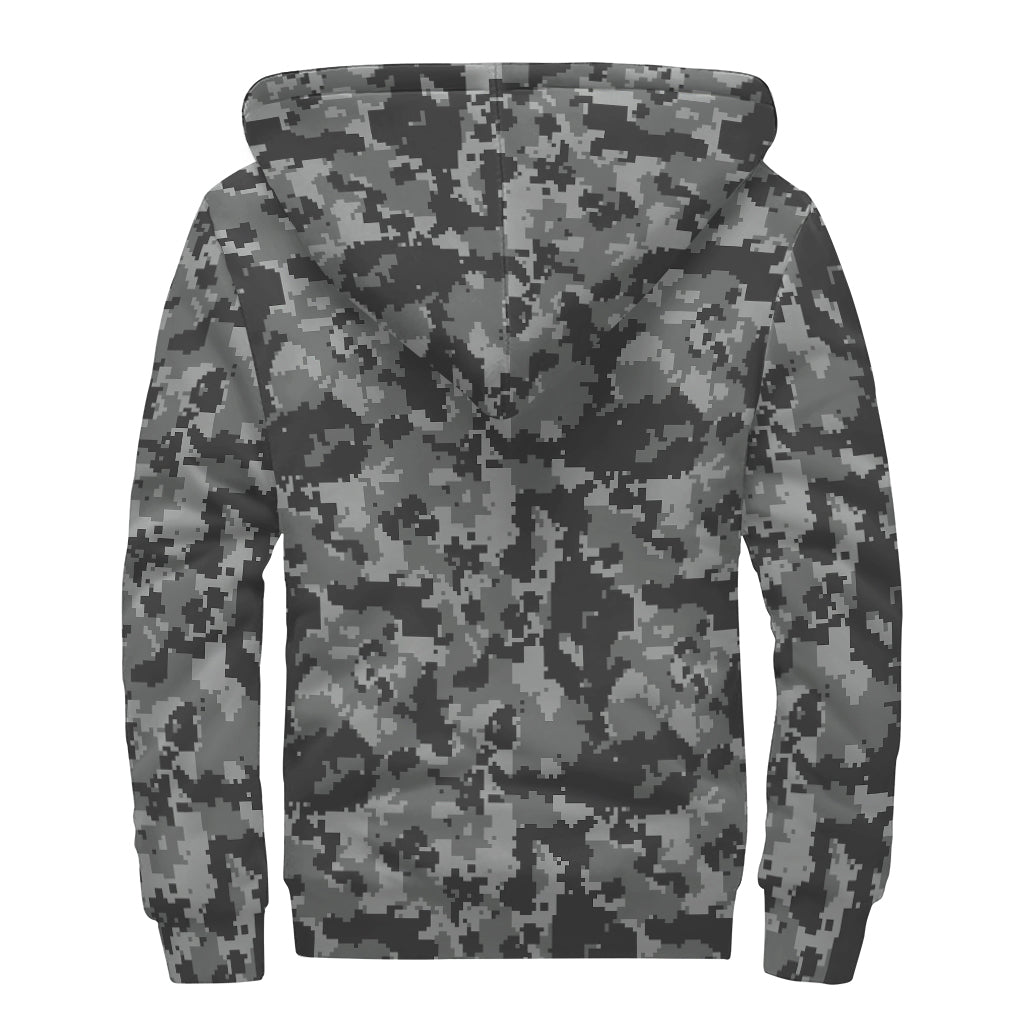 Groovy Grey Camo Sherpa Lined Hoodie for the Free Spirits - 2