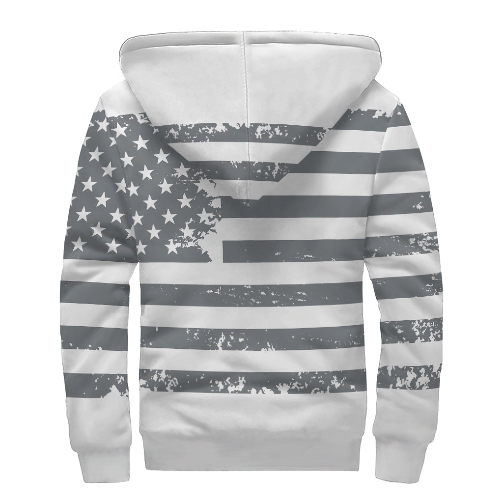 Groovy Grunge American Flag Sherpa Lined Zip-Up Hoodie for Hippie Chic - 2