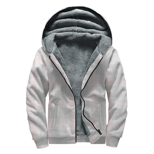 Groovy Grey Prince of Wales Check Print Sherpa Lined Zip Up Hoodie - 1